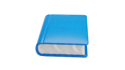 3D Blue Book on transparent background