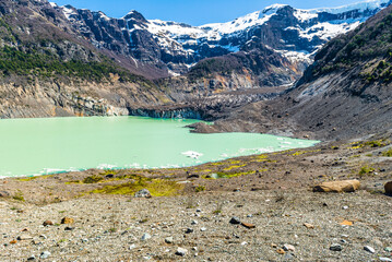 Black Snowdrift, Ventisquero, Cerro Tronador, Bariloche, Rio Negro Province, Patagonia, Argentina