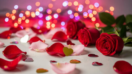Soft Valentine Day romantic background with red hearts symbolizing love warmth and festive holiday mood
