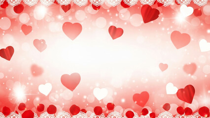 Stylish Valentine Day background with red hearts expressing love emotion and modern romantic holiday concept