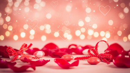 Elegant Valentine Day romantic background with red heart patterns expressing love emotion and holiday celebration concept