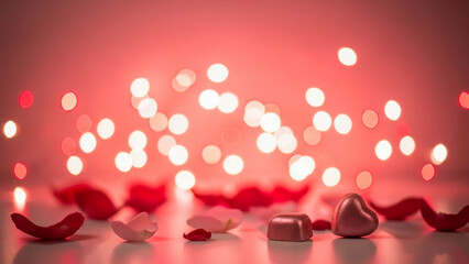 Valentine Day love background with red heart decorations creating romantic emotion and holiday atmosphere for marketing visuals