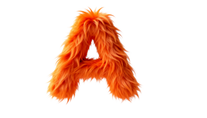 Furry Orange Letter A 3D Render Wallpaper, Playful Alphabet Character with Copy Space, Vibrant and Textured Design