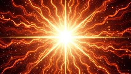 A radiant explosion of light and energy emitting vibrant rays outward in a dynamic burst