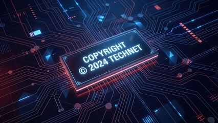 Abstract Digital Technology Background with Glowing Circuitry