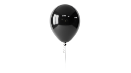 Black helium balloon isolated on white background