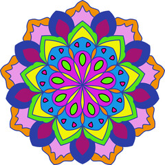 Vector Colored Mandala Round Colored Mandala Design royalty-free images