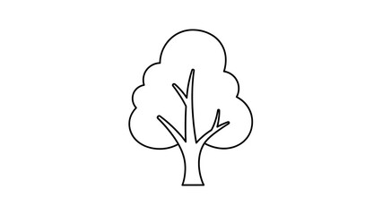 Minimalist line art tree icon, perfect for web design elements, nature-themed applications, or ecological branding. A simple silhouette representing natural growth and environmental consciousness
