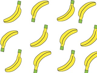 Banana pattern with white background seamless pattern hand drawn illustration design 
