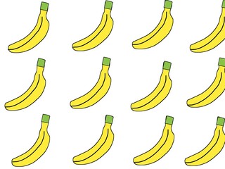 Banana pattern with white background seamless pattern hand drawn illustration design 