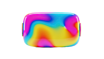 3D Abstract Gradient Cube with Vibrant Swirls on transparent background