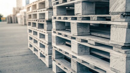 Stacked wooden pallet on outdoor concrete surface showing back haul cost logistics and transportation efficiency