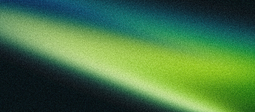 Abstract green yellow blue grainy background, glowing noise texture gradient banner dark backdrop header poster cover design