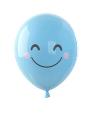 Cheerful Blue Balloon with a Smiling Face for Joyful Celebrations