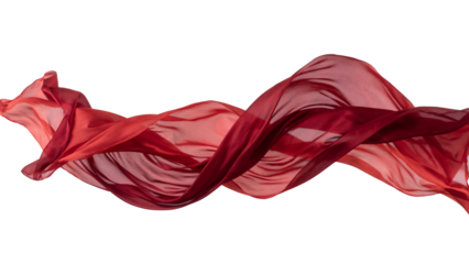 Smooth Crimson Velvet Cloth Drapery Cutout for Product Placement