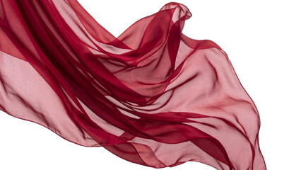 Minimalist Red Cloth Fold Texture Overlay Isolated