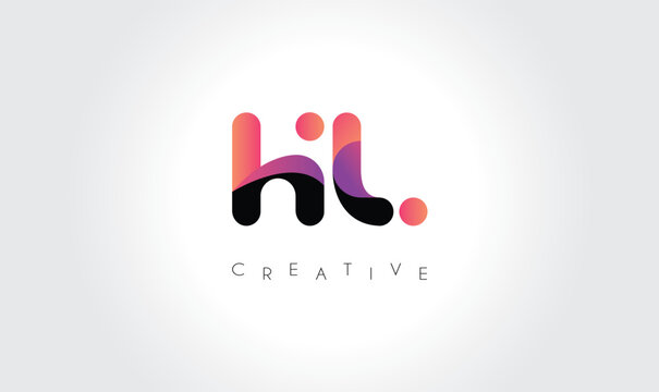 HL Modern Gradient Abstract Logo &ndash; Creative Rounded Lettermark Branding Design