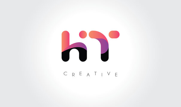 HT Modern Gradient Abstract Logo &ndash; Creative Rounded Lettermark Branding Design
