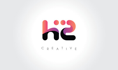 HZ Modern Gradient Abstract Logo &ndash; Creative Rounded Lettermark Branding Design