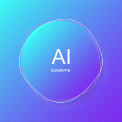AI Generate logo, Artificial Intelligence Gradient circle icon vector design , innovation cyber concept for your futuristic website or application image generator with AI. vector design