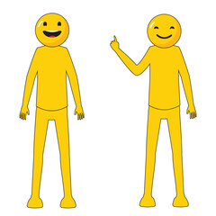 Cartoon bright emoticons collection with hand gestures and different emotions feelings and expressions isolated