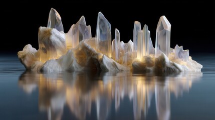 Crystal Formation on a Calm Surface with Soft Light Reflection
