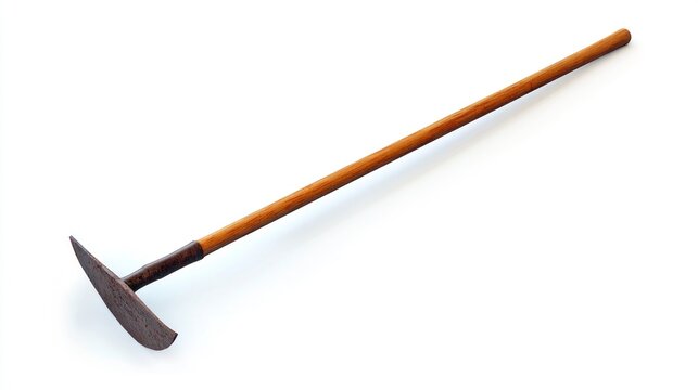 Garden hoe isolated on white background for agriculture and farming