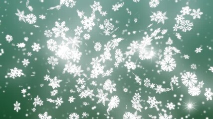 A green background with white border and snow flakes on blue snowflakes photo stars screen falling down it the moon in sky from green screen animated chromakey background motion layers - Powered by Adobe