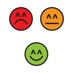 Cartoon emoji set. Vector emoticon set