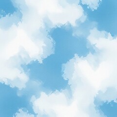 Abstract cloudscape illustration with soft blue hues evoking serenity and spaciousness © Sohibul