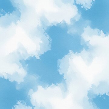 Abstract cloudscape illustration with soft blue hues evoking serenity and spaciousness