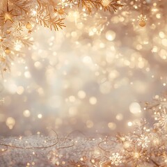 Elegant Christmas Background with Golden Lights and Winter Vibes