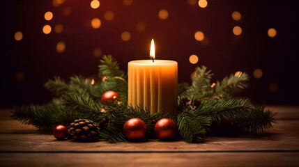 christmas still life with candle