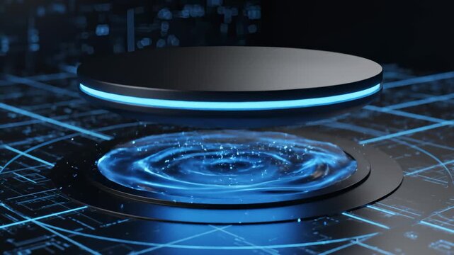 Floating Platform Generating Blue Energy Field for Technological Presentation