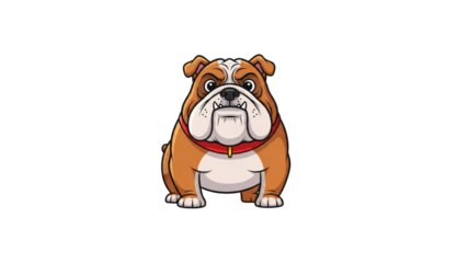 Bulldog sitting and looking forward
