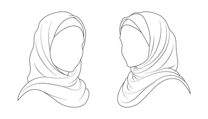 hijab vector outline
