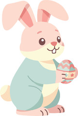 Easter Bunny Flat Illustration