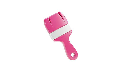 3D Pink Paintbrush Icon on transparent background