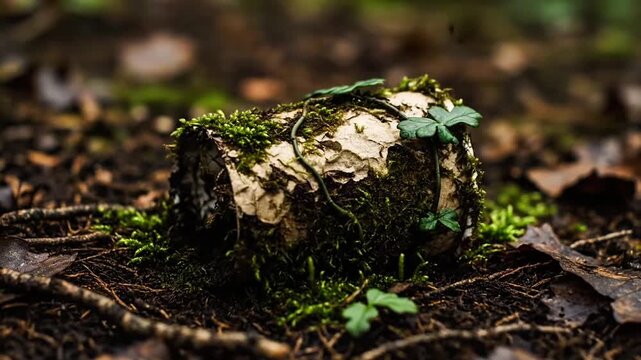 Zero waste lifestyle, compostable packaging returning to nature concept