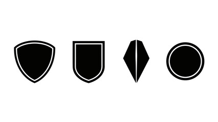 Set of Diverse Emblem and Badge Shapes Vector Icons for Graphic Design