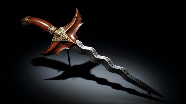 Traditional Kris dagger with dark background