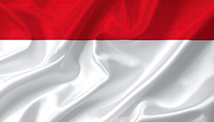 Fototapeta premium A draped, flowing flag featuring horizontal red and white stripes