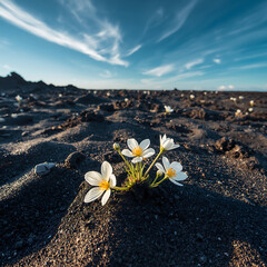 flowers on the beach