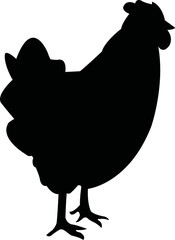 Farm Hen Bird Silhouette - Vector Graphic