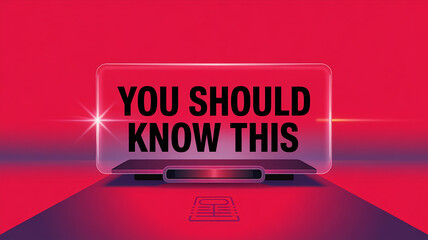 You Should Know This text on a futuristic display with red and purple lighting message