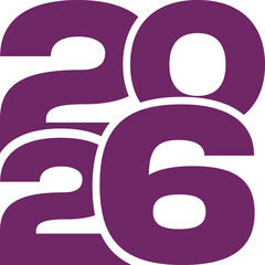 Bold Purple 2026 Typography Design for New Year Celebration