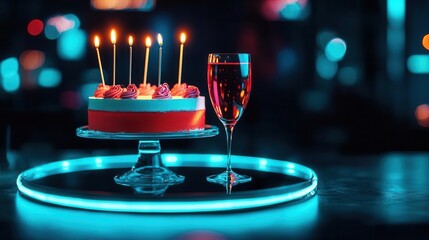 Futuristic birthday celebration with hologrambased trivia games and a techsavvy ambiance