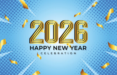 happy new year 2026 celebration background with shiny ornament