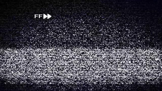 Static play icon resembling a broken videotape. Suitable for multimedia design projects, video production, technology themes, glitch effects, and vintage concepts.