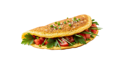 Omelet with tomatoes parsley and chives